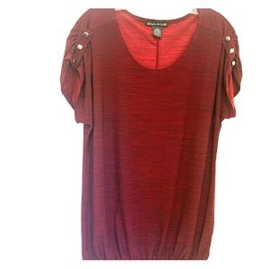 Suzie in the City Red & Black Short Sleeve Top